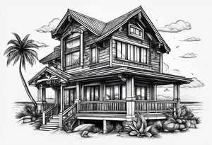 Beach house tattoo idea