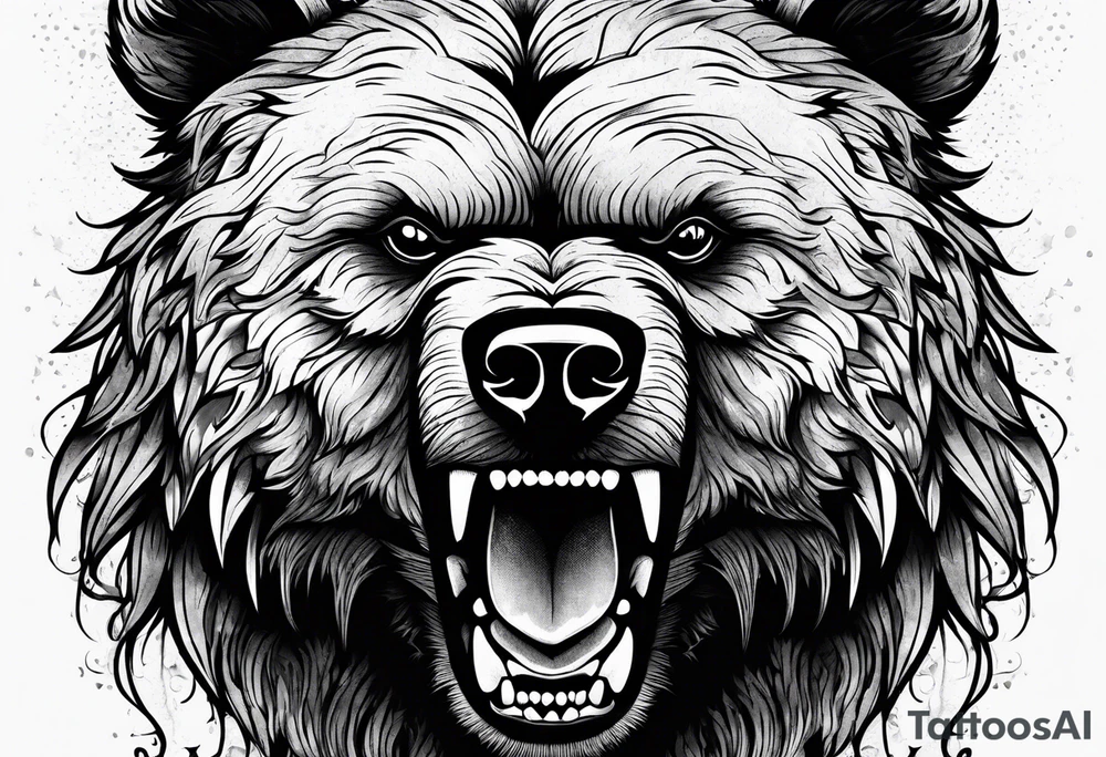 angry bear tattoo idea