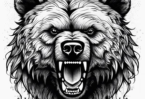 angry bear tattoo idea