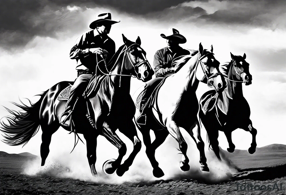 western, horses tattoo idea