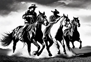 western, horses tattoo idea