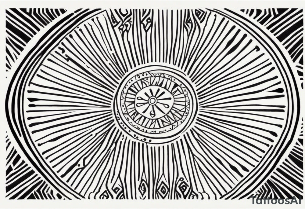 simple sunshine shape made of dots, quite tribal and basic looking. no solid lines tattoo idea