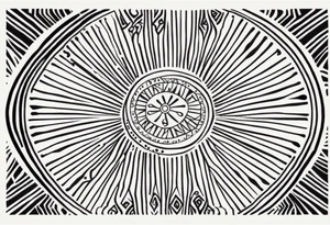simple sunshine shape made of dots, quite tribal and basic looking. no solid lines tattoo idea