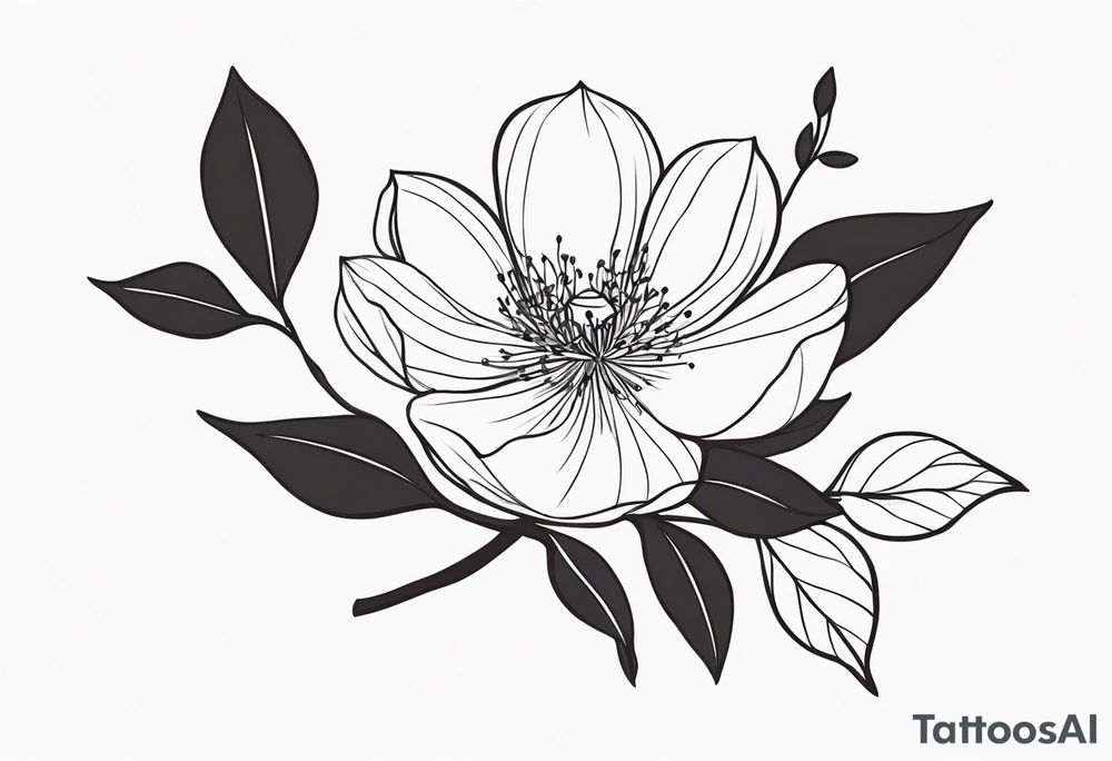 soft spiritual flower branch tattoo idea