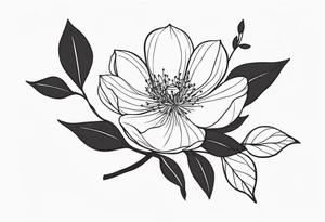 soft spiritual flower branch tattoo idea