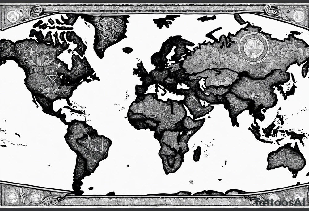 Mapa mundi no antebraco tattoo idea