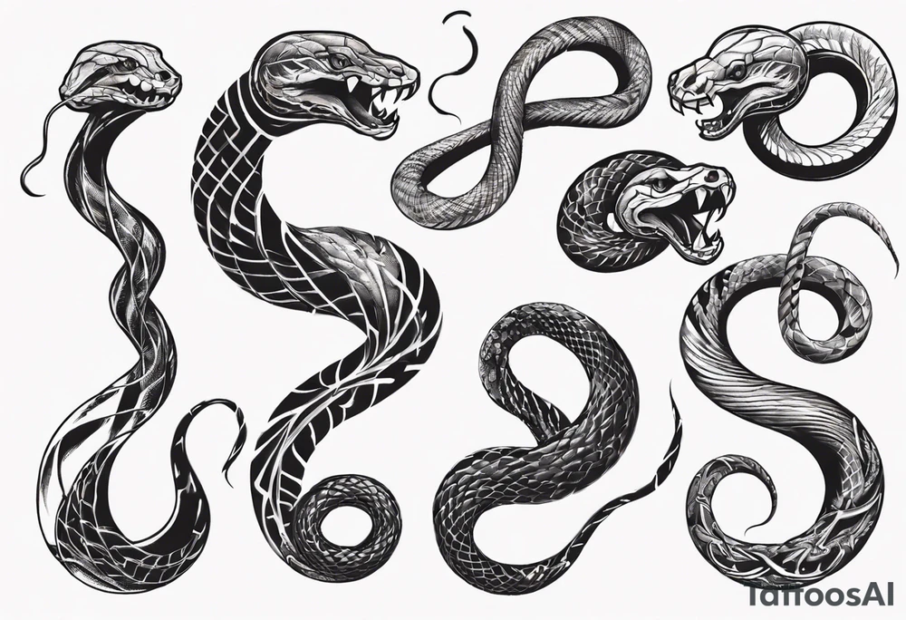 interlocking snakes tattoo idea