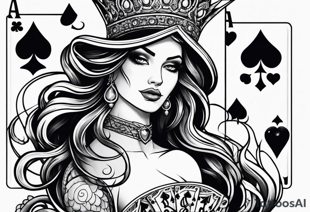 snakes queen of spades tattoo idea