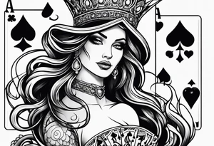 snakes queen of spades tattoo idea