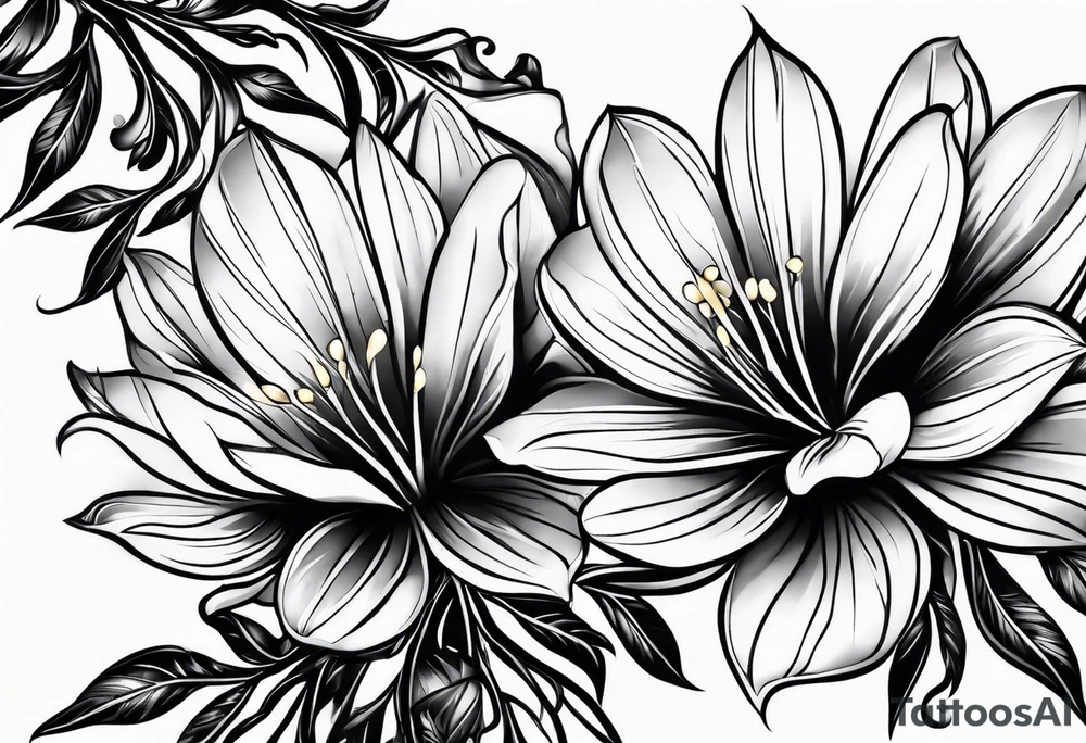 african flame tree flower tattoo idea
