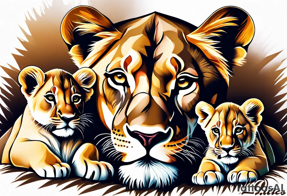 Lioness & Cubs tattoo idea