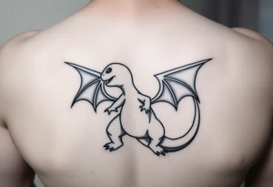 Silhouette of Charmander inside Charmeleon inside Charizard tattoo idea