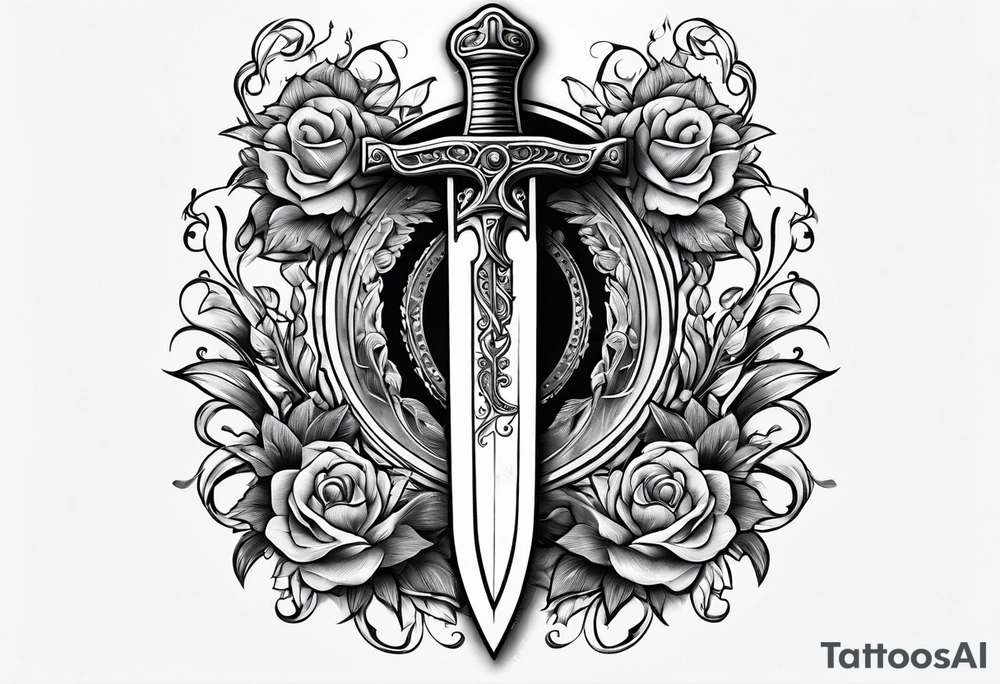 dagger with hour glass tattoo idea