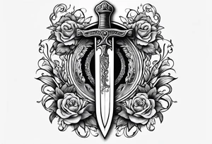 dagger with hour glass tattoo idea