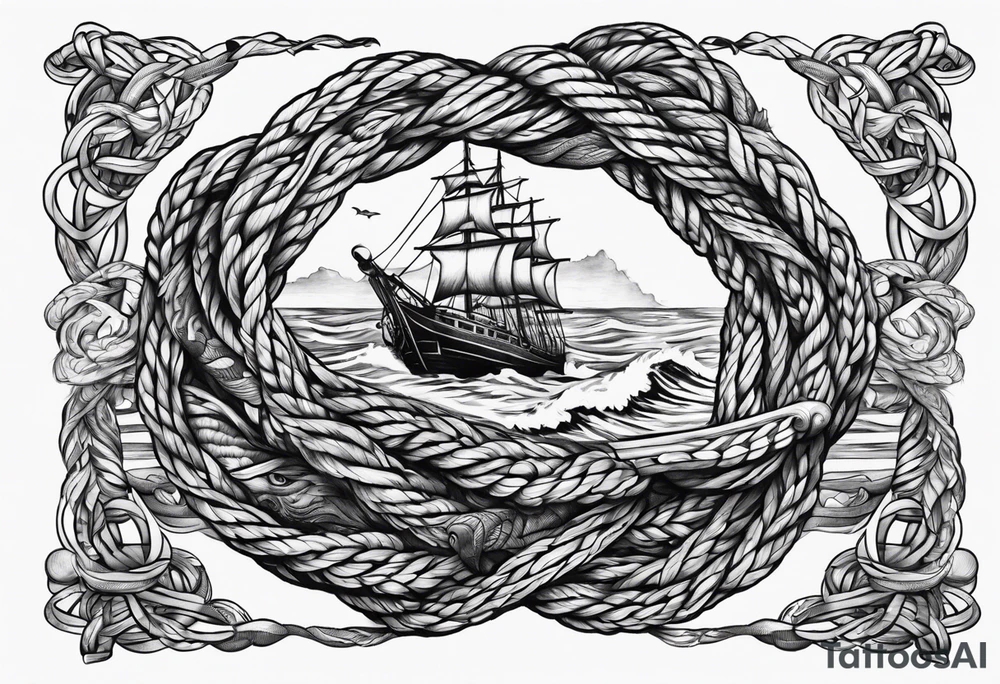 Sea ropes tattoo idea