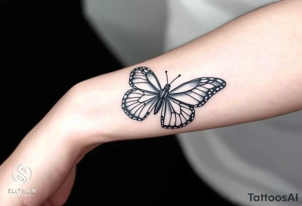 Rip autumn beloved wife butterfly tattoo idea