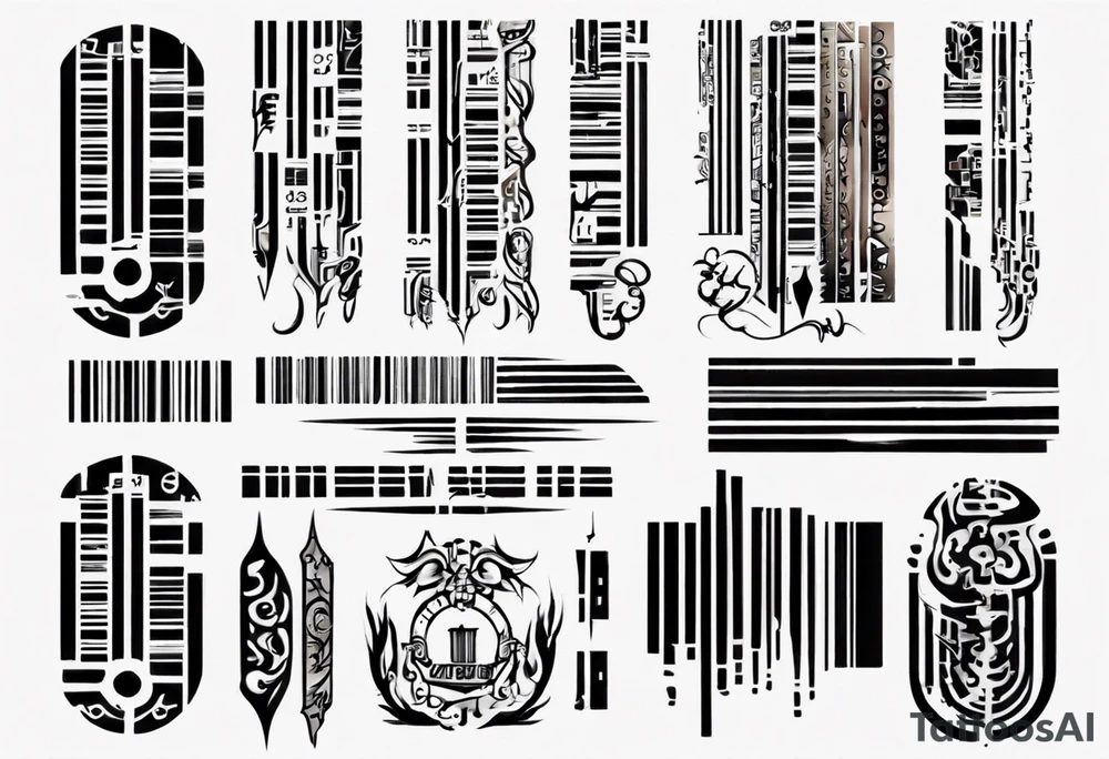 Hebrew Bar code tattoo tattoo idea