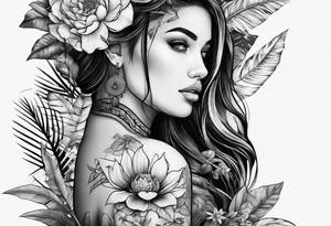 jungle and space tattoo idea