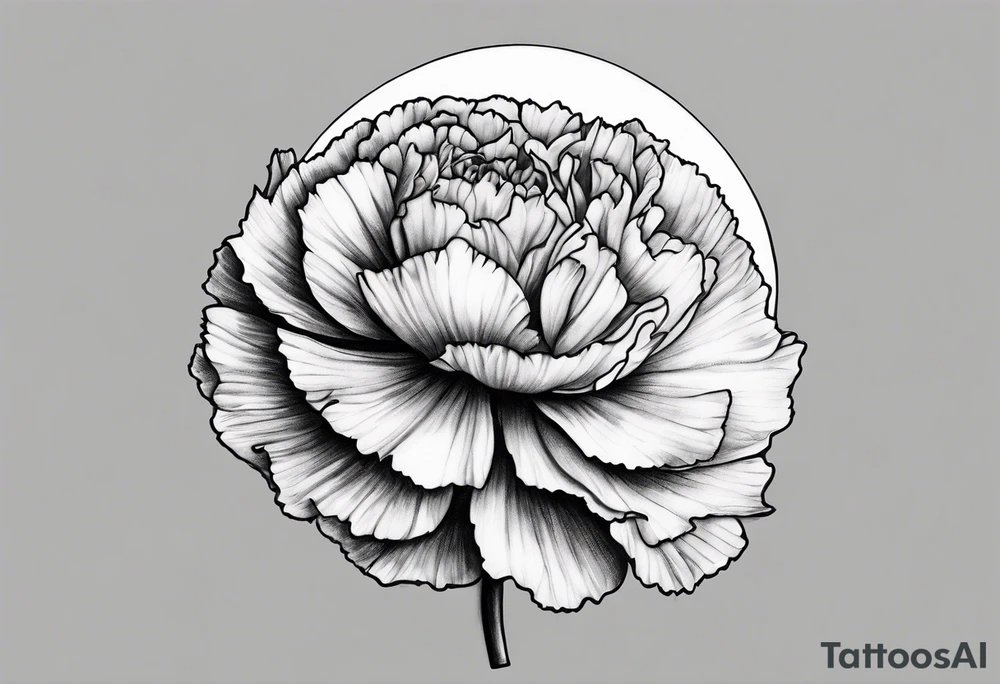 Carnation full moon tattoo idea