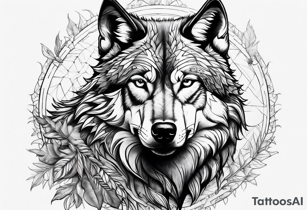 Alpha wolf tattoo idea