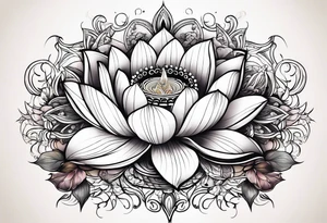 Lotus spiritual light organic tattoo idea