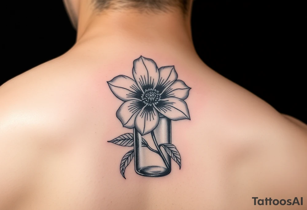 a Edelwiss flower in a bottle.
in color
more sailor style tattoo idea