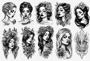 sad woman tattoo idea