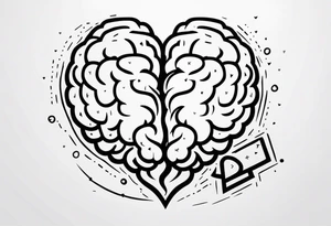 Brain, heart sign, love, heart break makes you strong, worth it, pain makes you stronger, strength, plane, travel, passion, growth inside tattoo idea