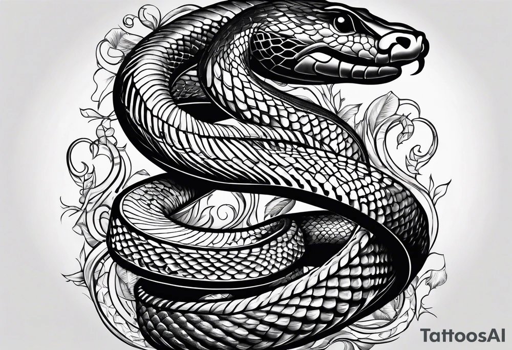 Black mamba symbol with black mamba snake wrapped around tattoo idea