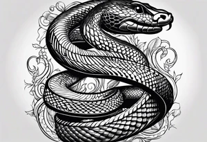 Black mamba symbol with black mamba snake wrapped around tattoo idea