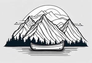 Canoe mountains tattoo idea