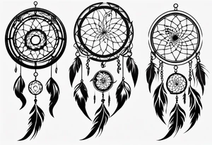 Phoenix dream catcher tail tattoo idea