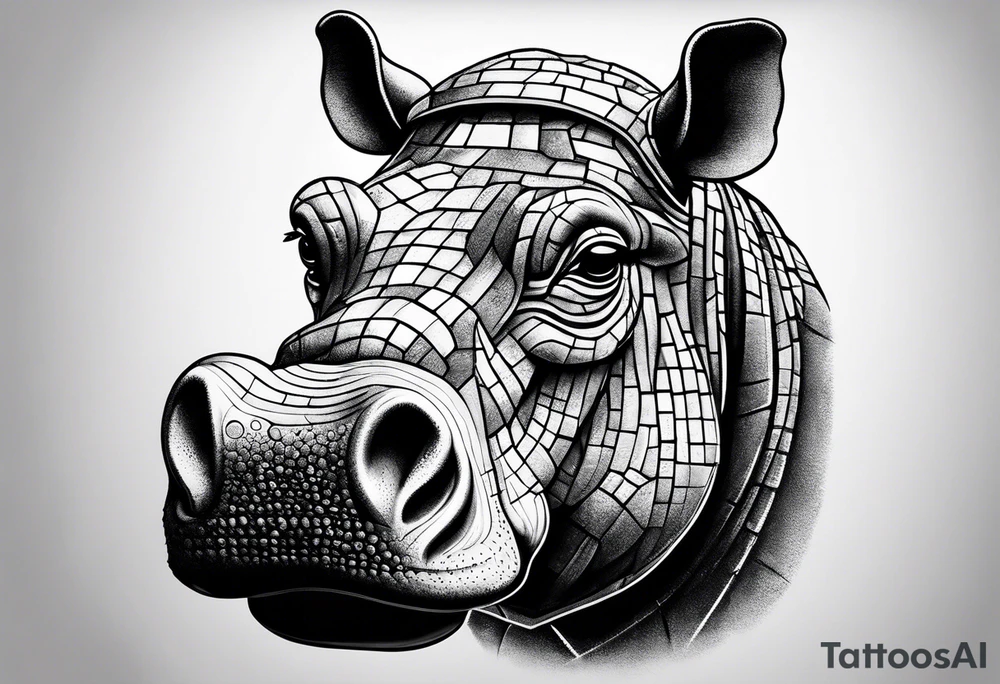 Brick Mason hippo tattoo idea