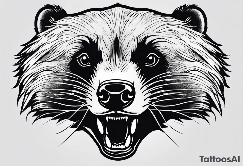 Beautiful powerful honey badger tattoo idea