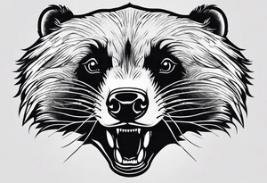 Beautiful powerful honey badger tattoo idea