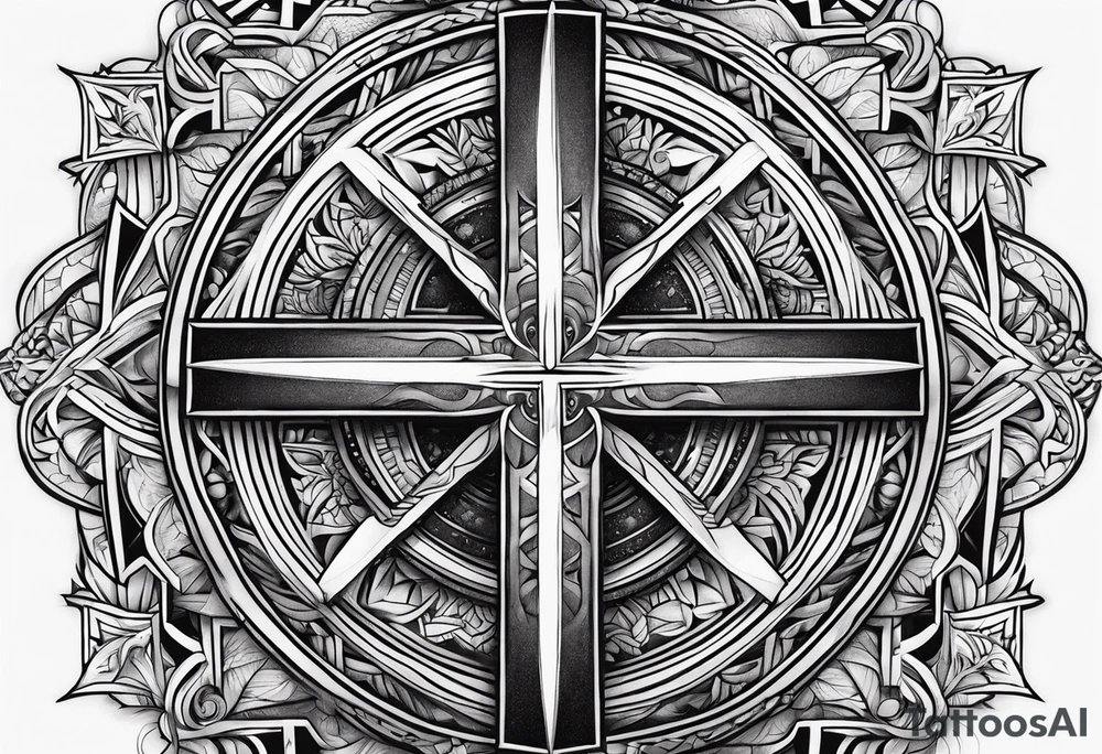 Humble wisdom caring cross detailed tattoo idea