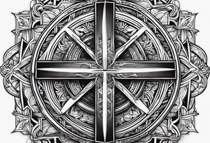 Humble wisdom caring cross detailed tattoo idea