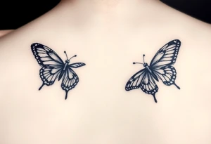 2 bloody butterflies tattoo idea