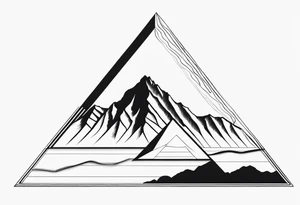 the Fibonacci Sequence. Based on the last image produced, replace the left side of the image with the Rocky Mountains that drops into a triangular point. tattoo idea