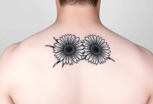 Gerber daisys wrap around wrist to cross on forearm with rich color tattoo idea