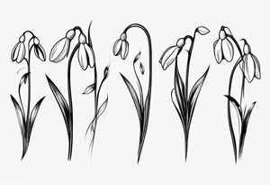 Snow drop with flowing stem tattoo idea