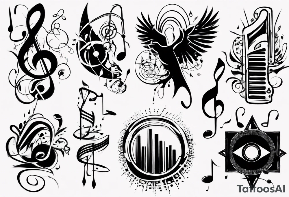 music sound tattoo idea