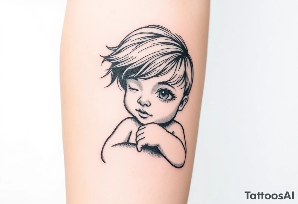 Baby girl tattoo idea