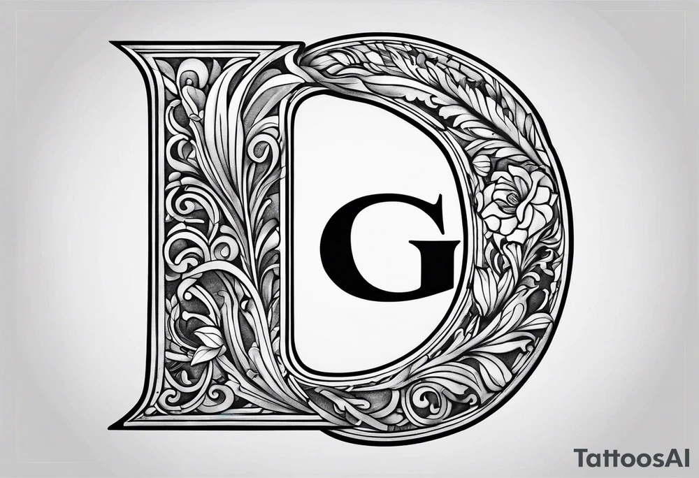 Simple Initial monogram "eg" tattoo idea
