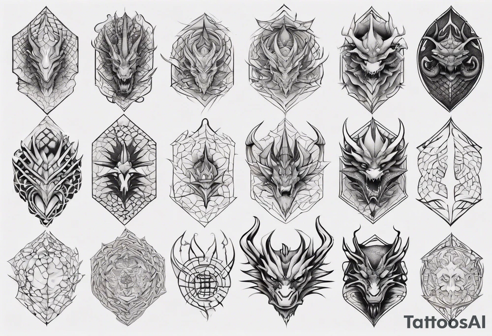 Dragon skin symmetrical tattoo idea