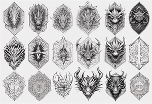 Dragon skin symmetrical tattoo idea
