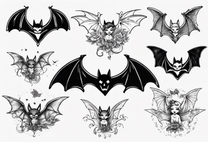 Bat with a fairy on top of it tattoo idea