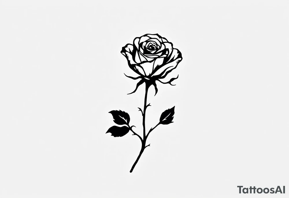 Simple black rose silhouette, no shading or color, for a bold minimalist look. tattoo idea