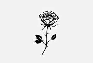 Simple black rose silhouette, no shading or color, for a bold minimalist look. tattoo idea