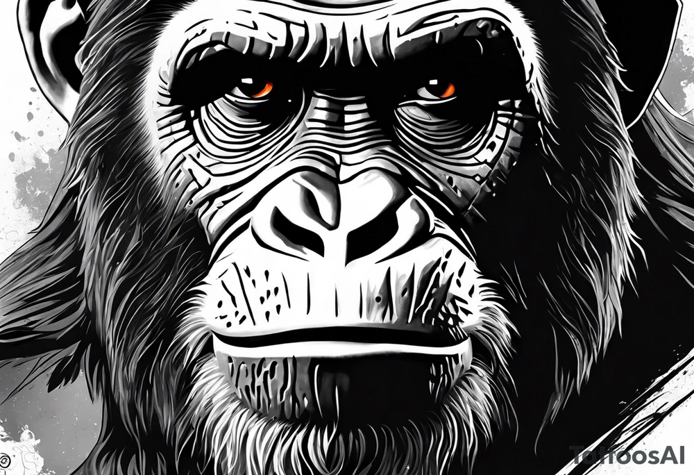 Caeser from the movie planet of the apes tattoo idea